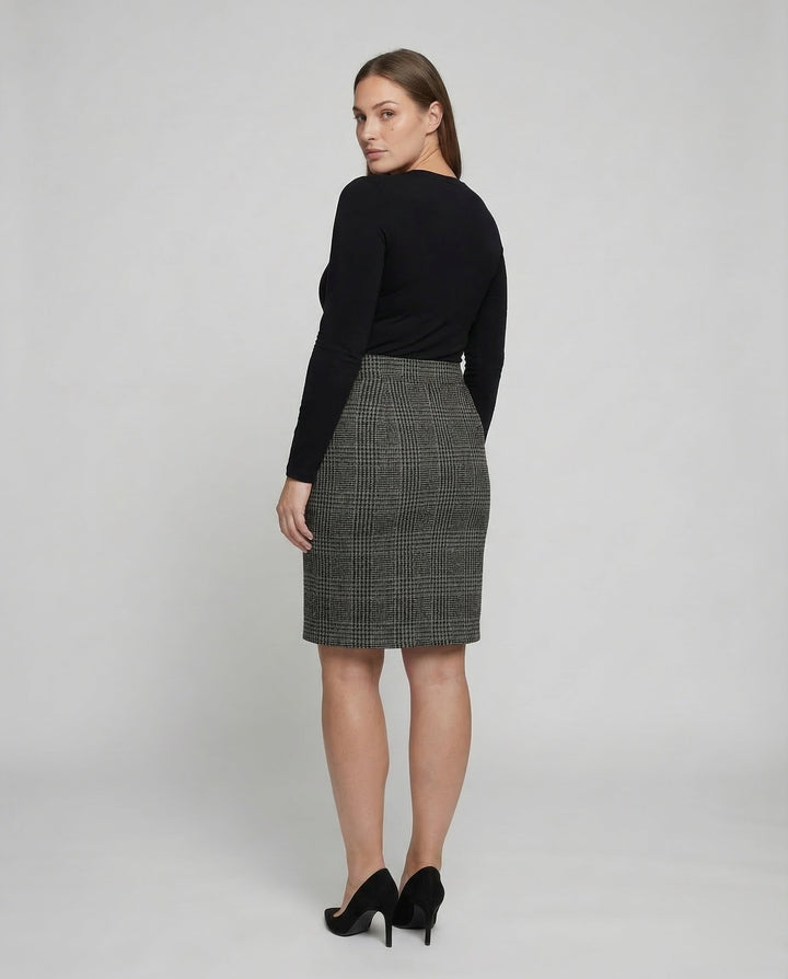 Women's Checkered Pencil Skirt