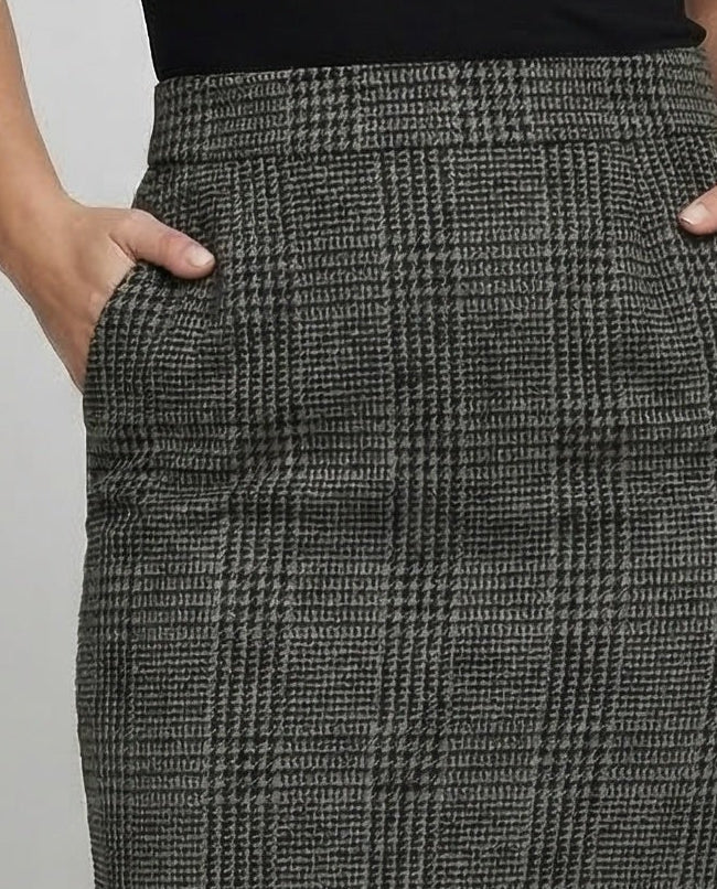 Women's Checkered Pencil Skirt