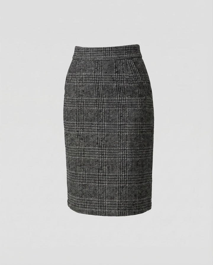 Women's Checkered Pencil Skirt