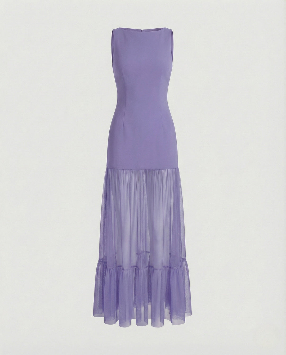 Evening Dress with Boat Neck and Tulle Skirt for Women, view 4 - Elena Harper