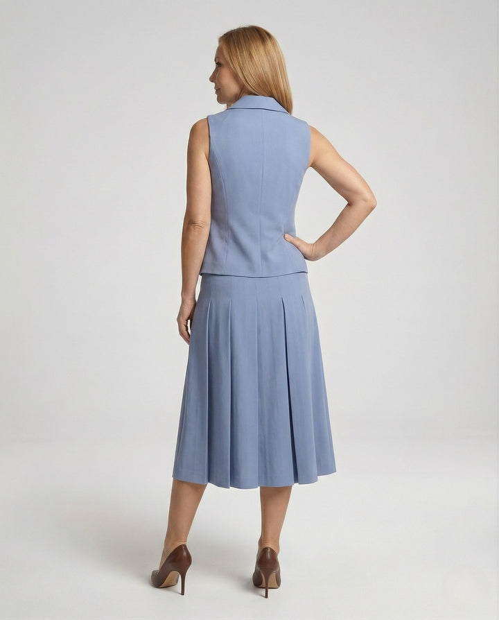 Blazer Maxi Dress Sleeveless Double-Breasted for Women, view 4 - Elena Harper