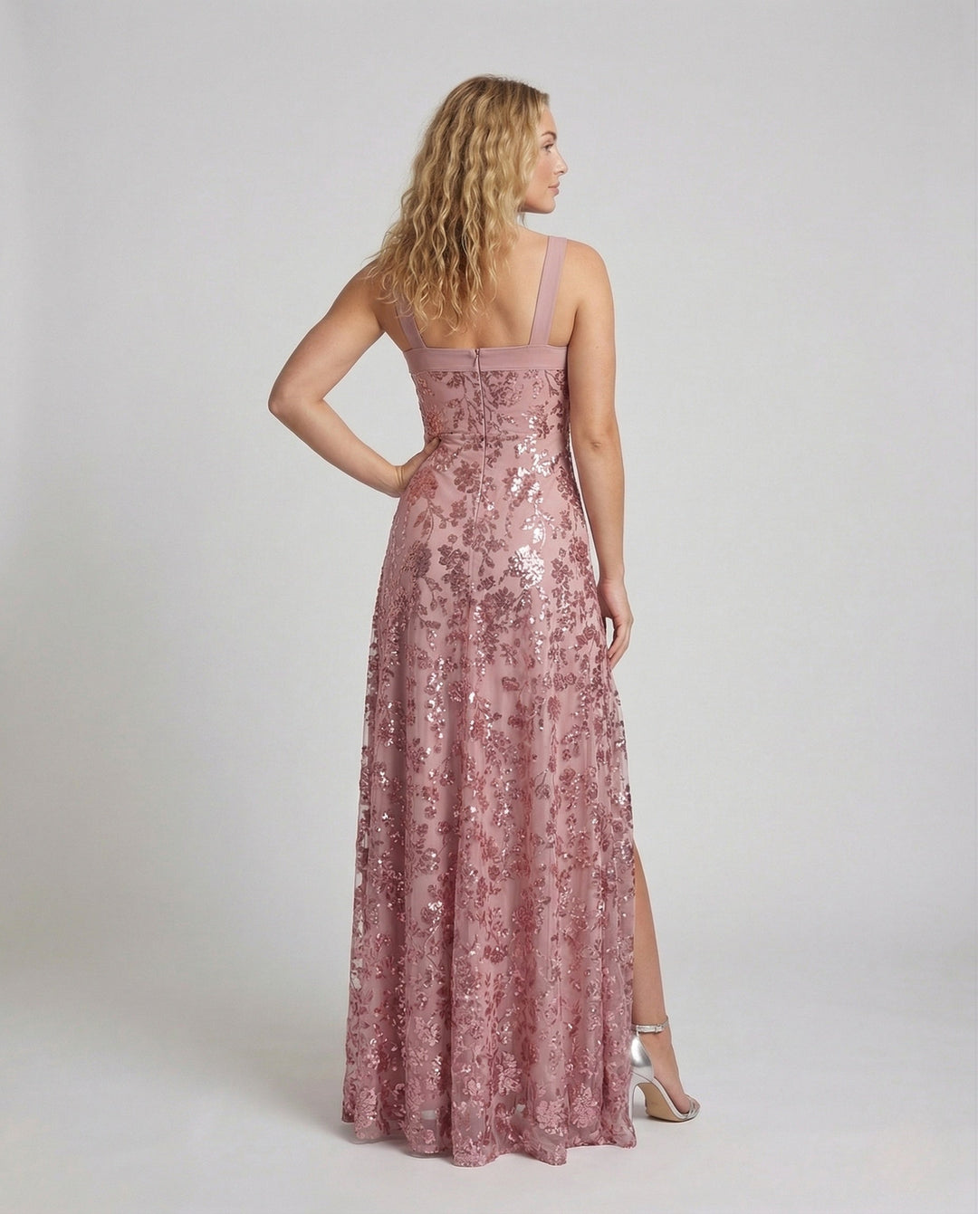 Women's Evening Dress Tailored Sequins Side Slit