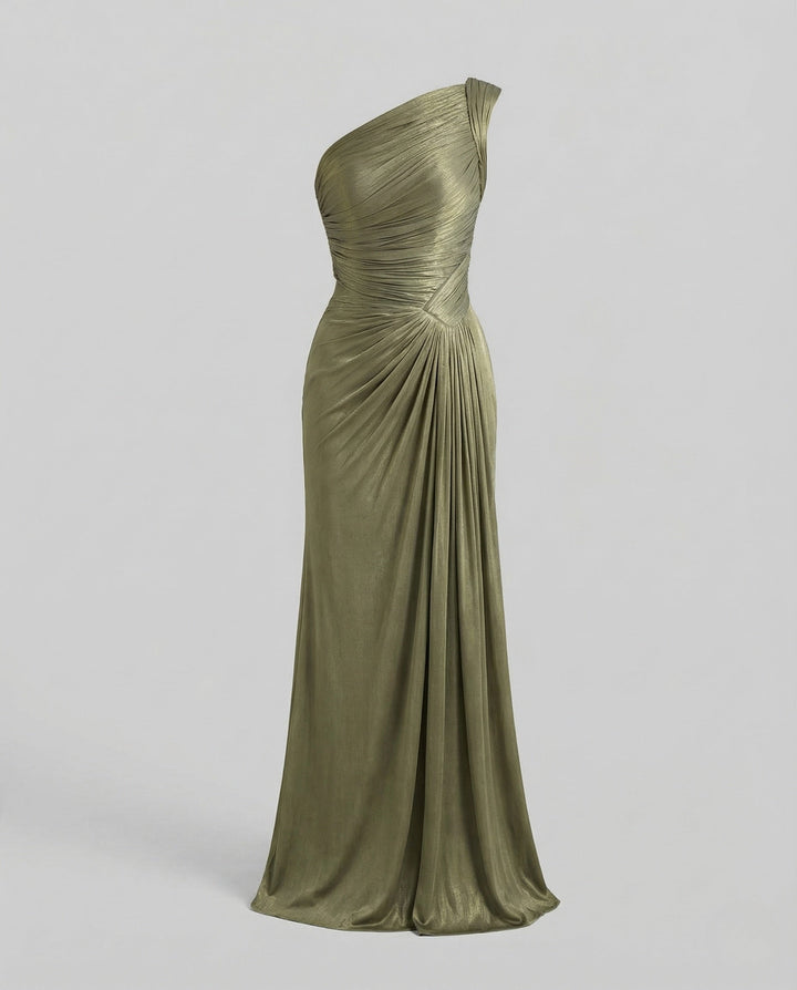 Women's Evening Dress Fitted Draped Pleats