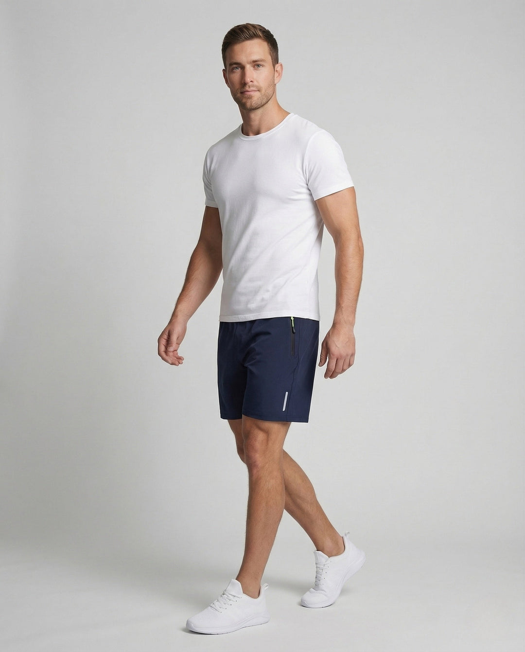 Men's Breathable Training Shorts with Zipper Pocket
