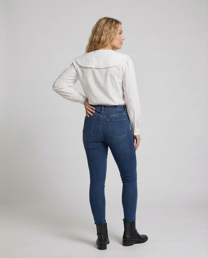 Women's Cotton Blouse with Pleated Collar