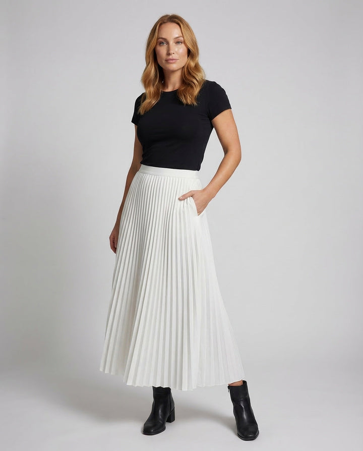 Women's Elegant Pleated Midi Skirt