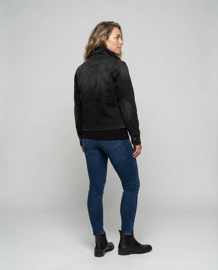Women's Asymmetrical Short Jacket with Stand-Up Collar
