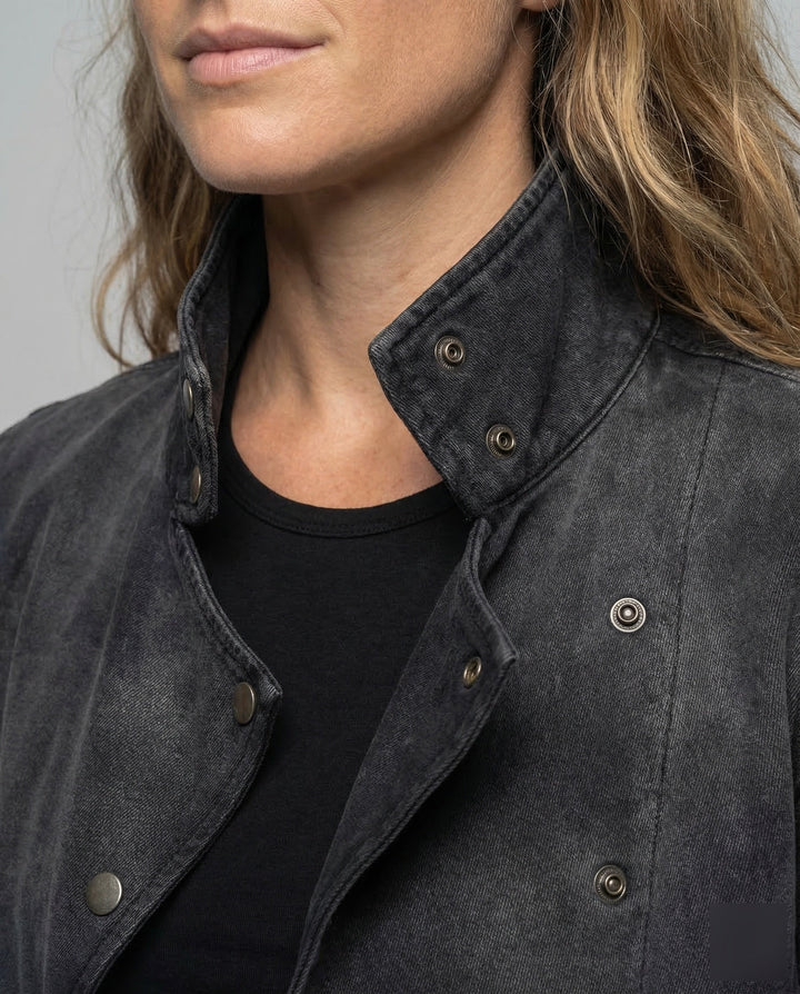 Women's Asymmetrical Short Jacket with Stand-Up Collar