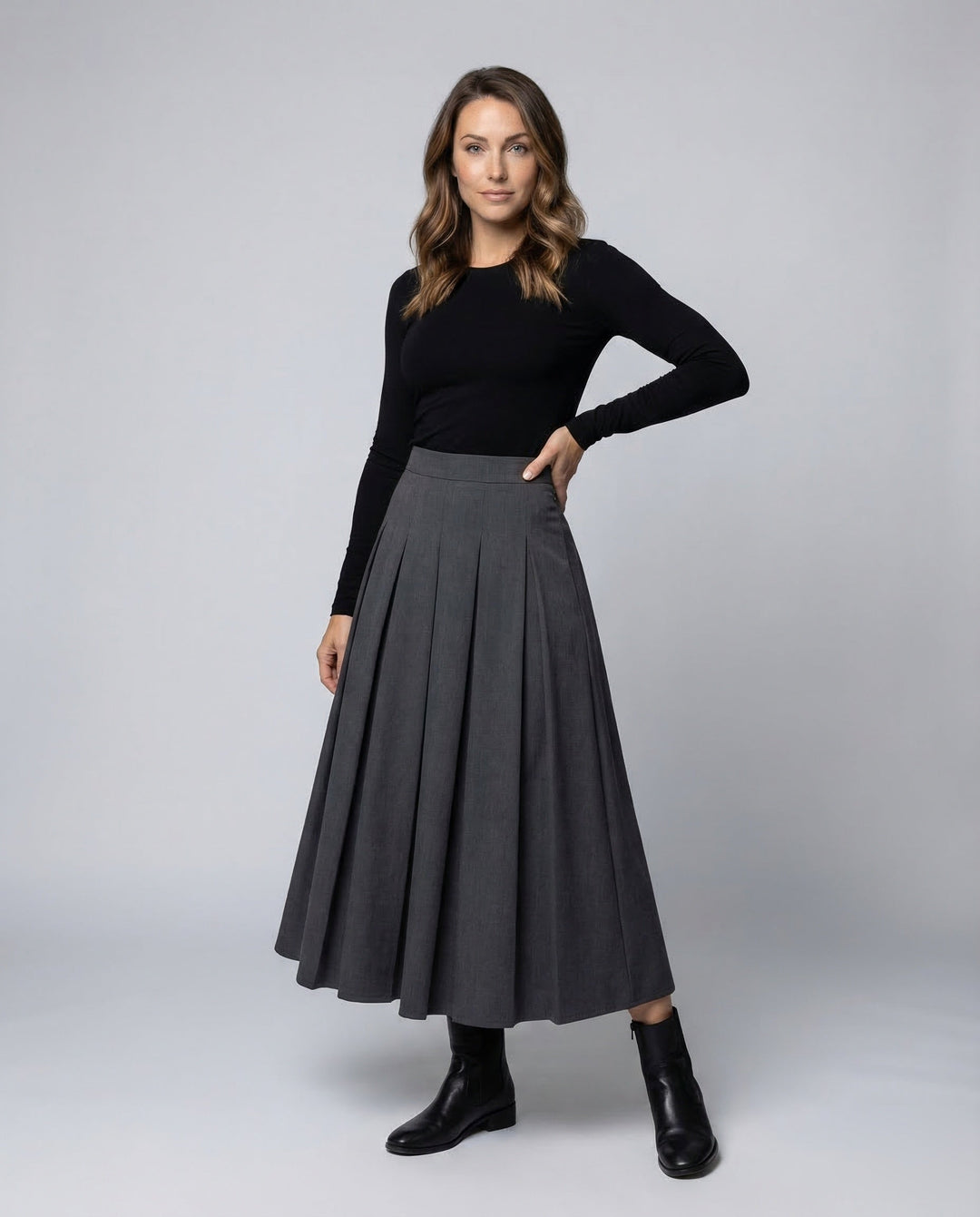 Women's A-Line Skirt High Waist Pleats