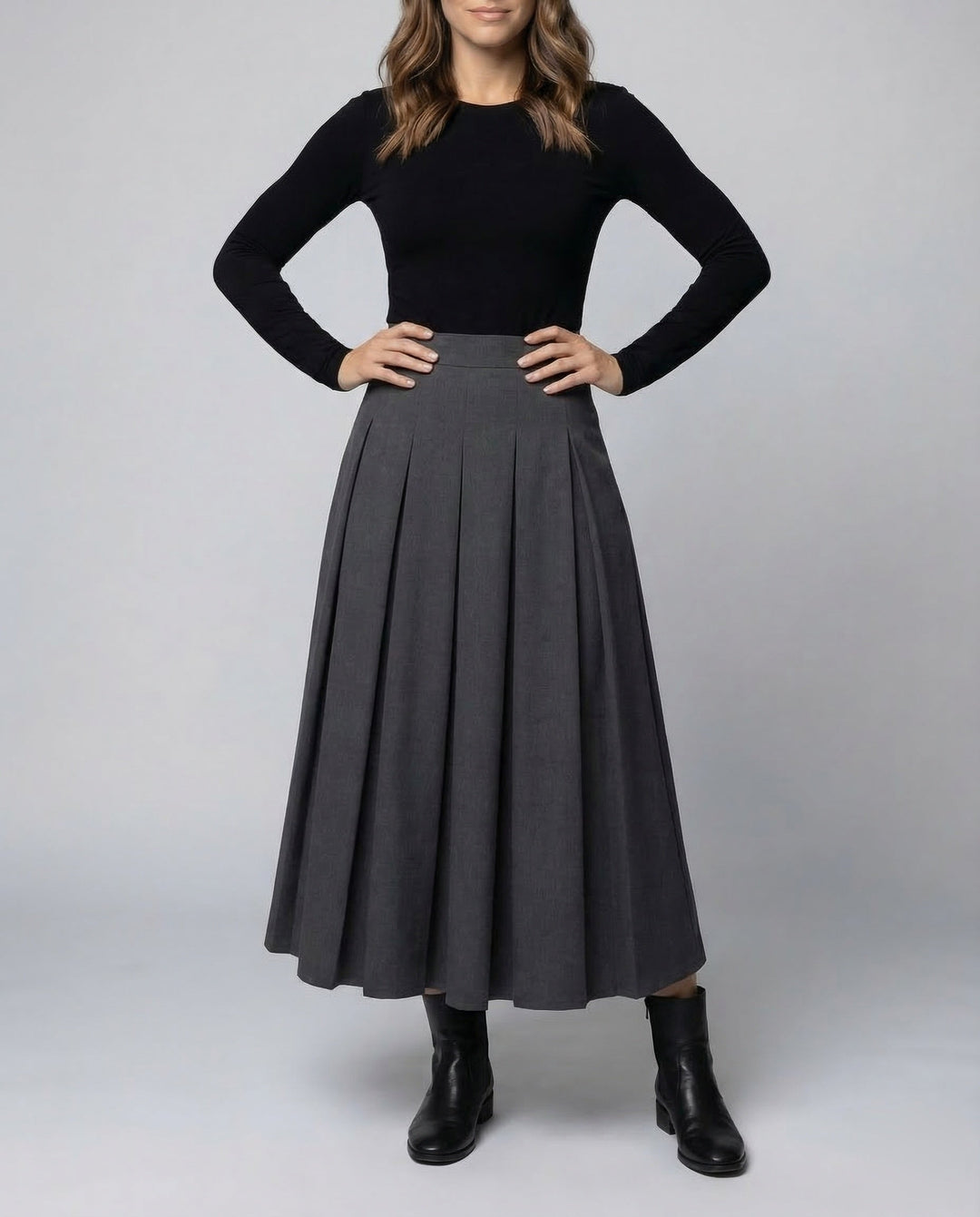 Women's A-Line Skirt High Waist Pleats