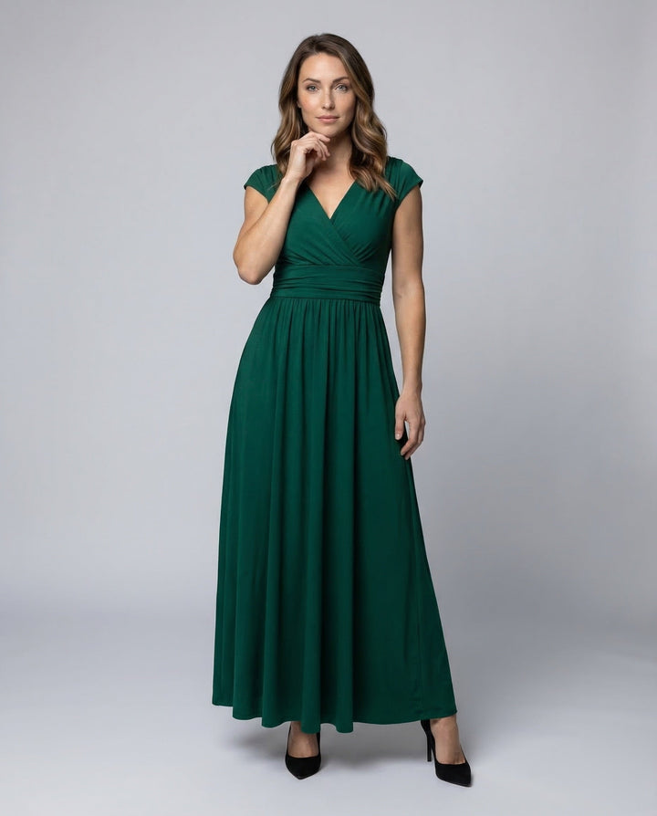 Women's Evening Maxi Dress Pleated Swing Skirt