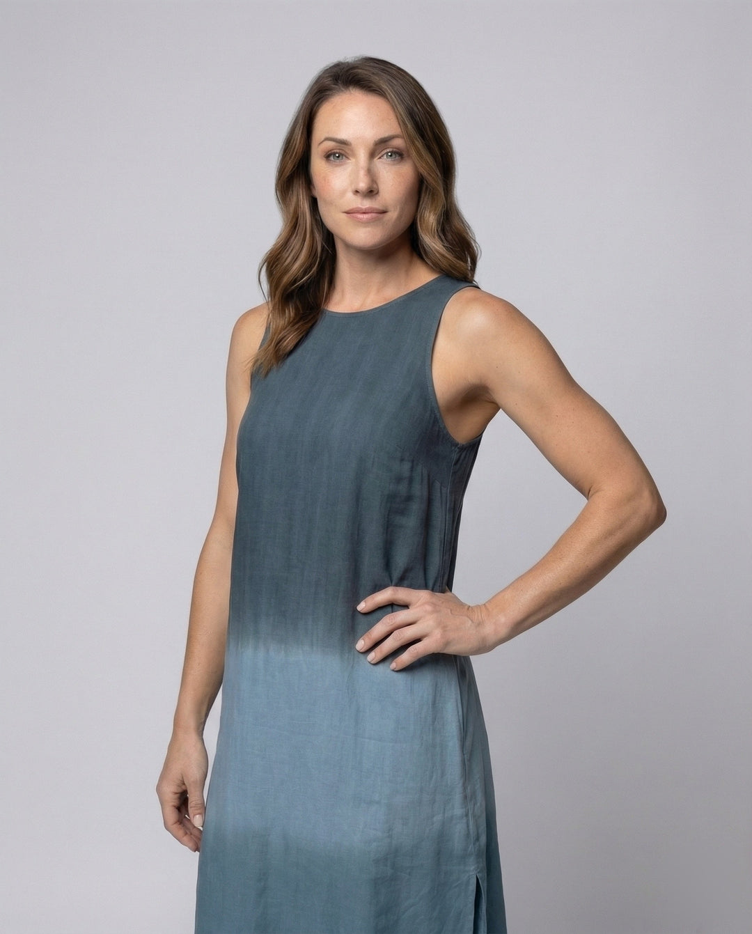 Women’s Sleeveless Maxi Dress with Side Slit