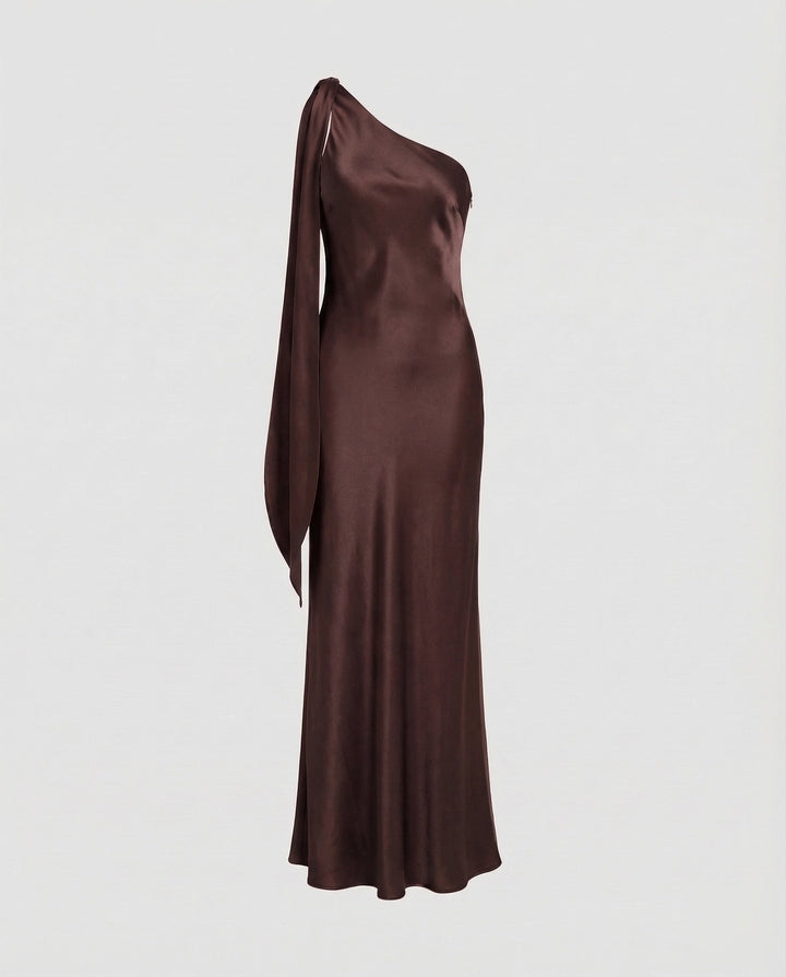 Women's Evening Dress One-Shoulder Asymmetrical Draping