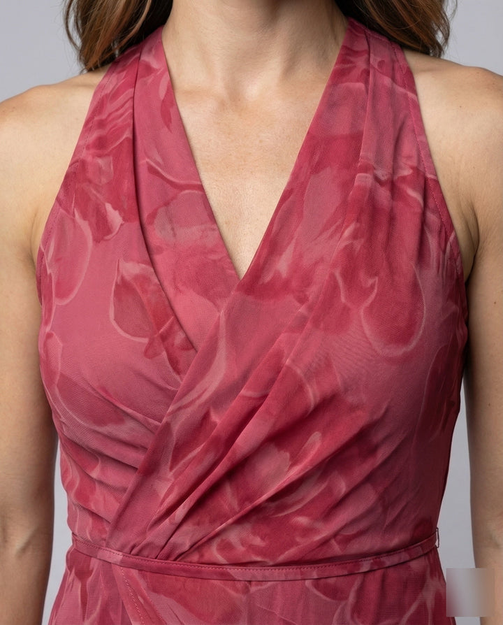 Women's Evening Maxi Dress Silk Look Corset Bodice
