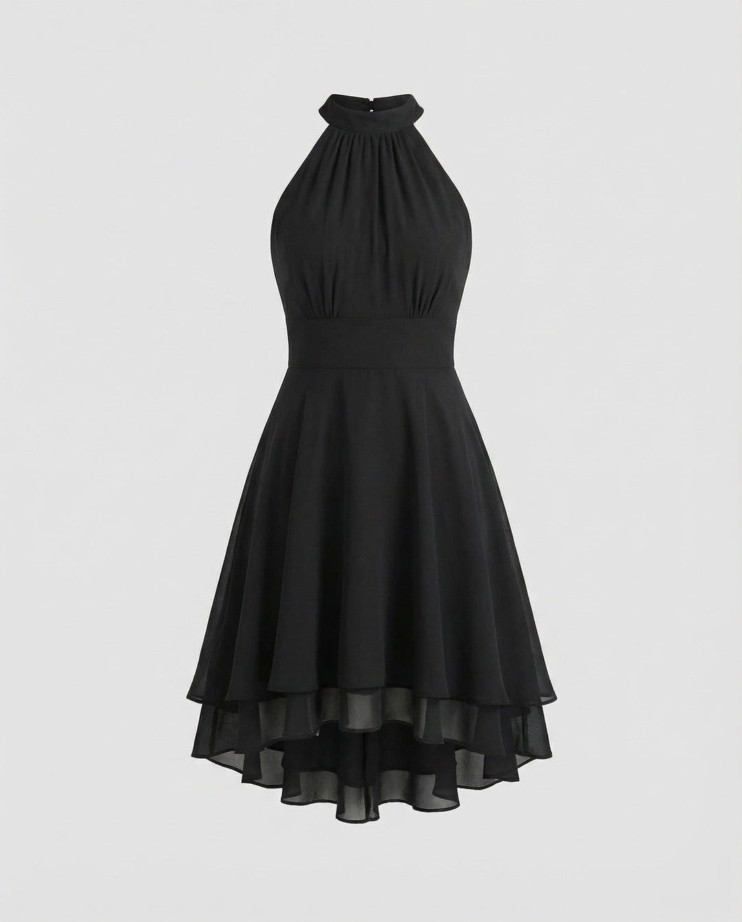 Women's Chiffon Cocktail Dress with Ruffled Hem – Élara