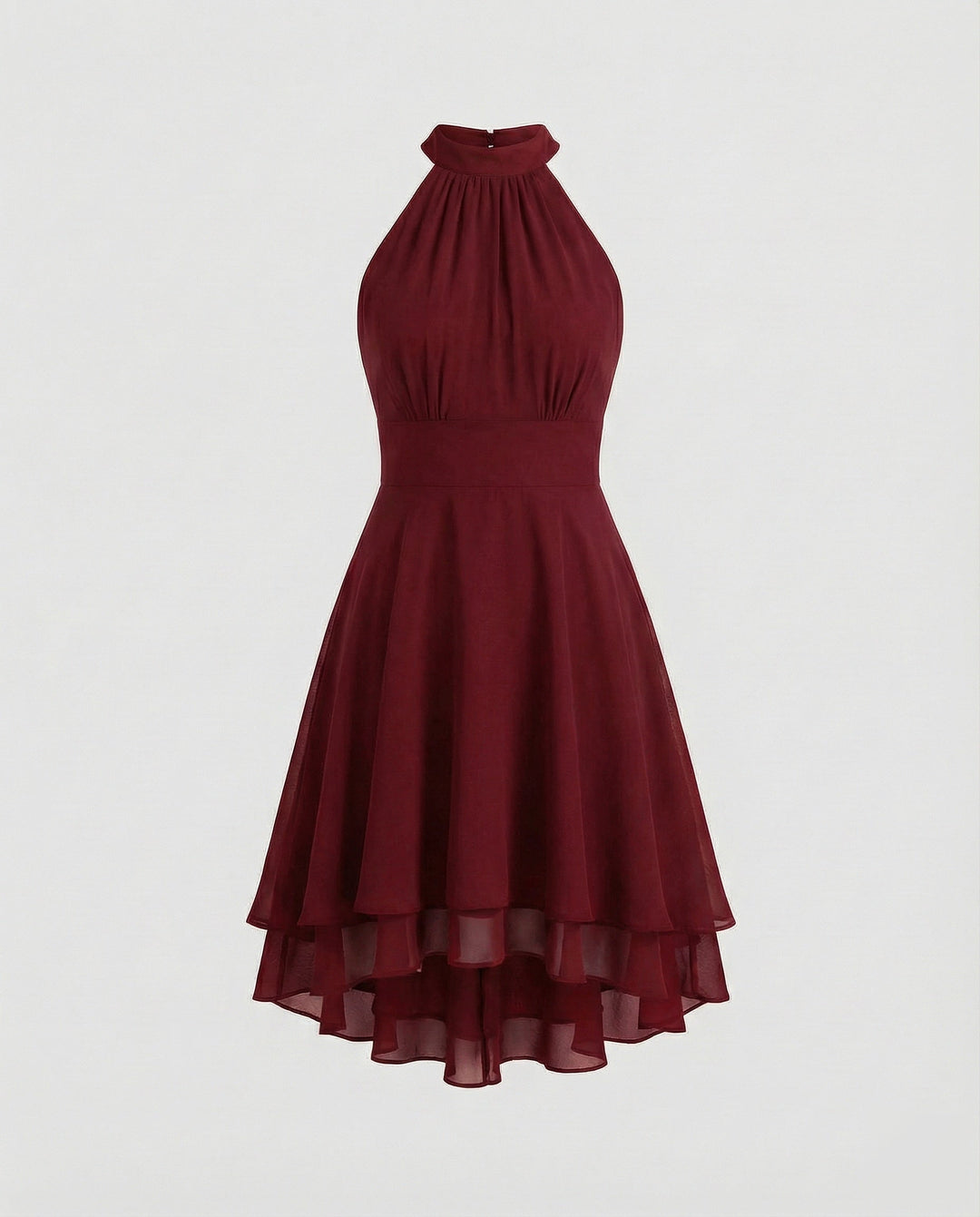 Women's Chiffon Cocktail Dress with Ruffled Hem – Élara