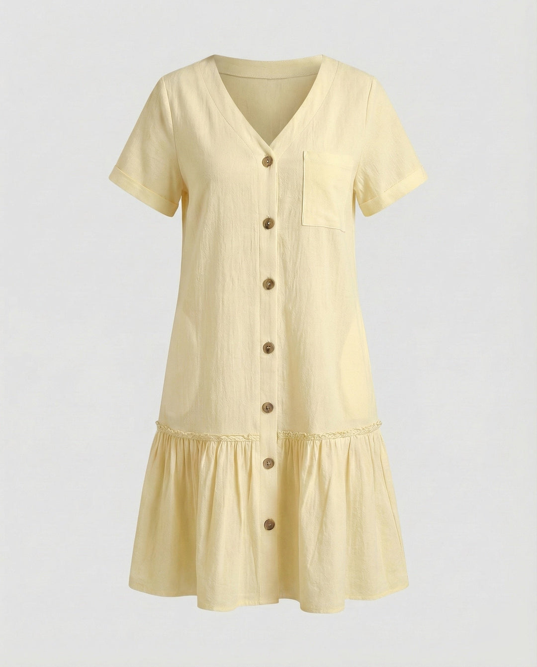 Women's A-Line Summer Dress Made of Cotton-Linen Blend