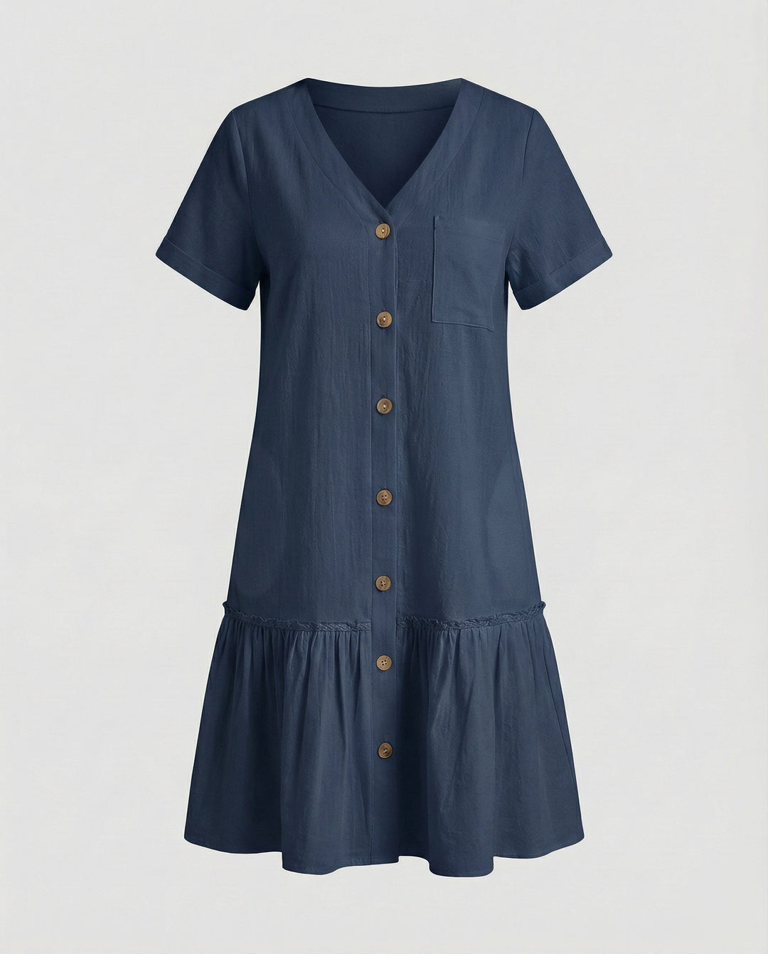 Women's A-Line Summer Dress Made of Cotton-Linen Blend