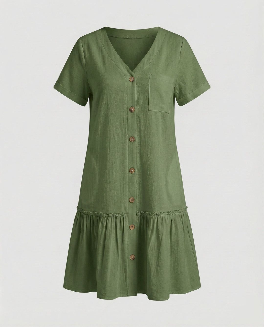 Women's A-Line Summer Dress Made of Cotton-Linen Blend