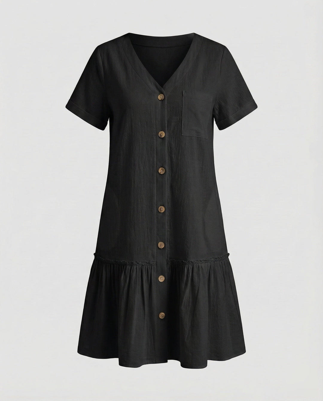 Women's A-Line Summer Dress Made of Cotton-Linen Blend