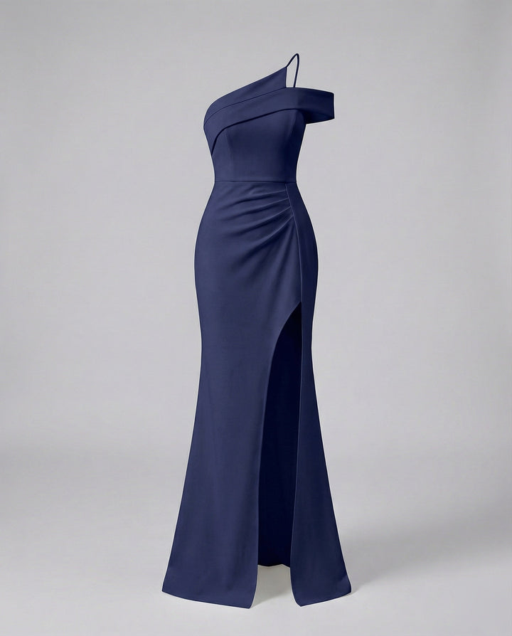 Women's Asymmetrical Maxi Dress with One-Shoulder Strap