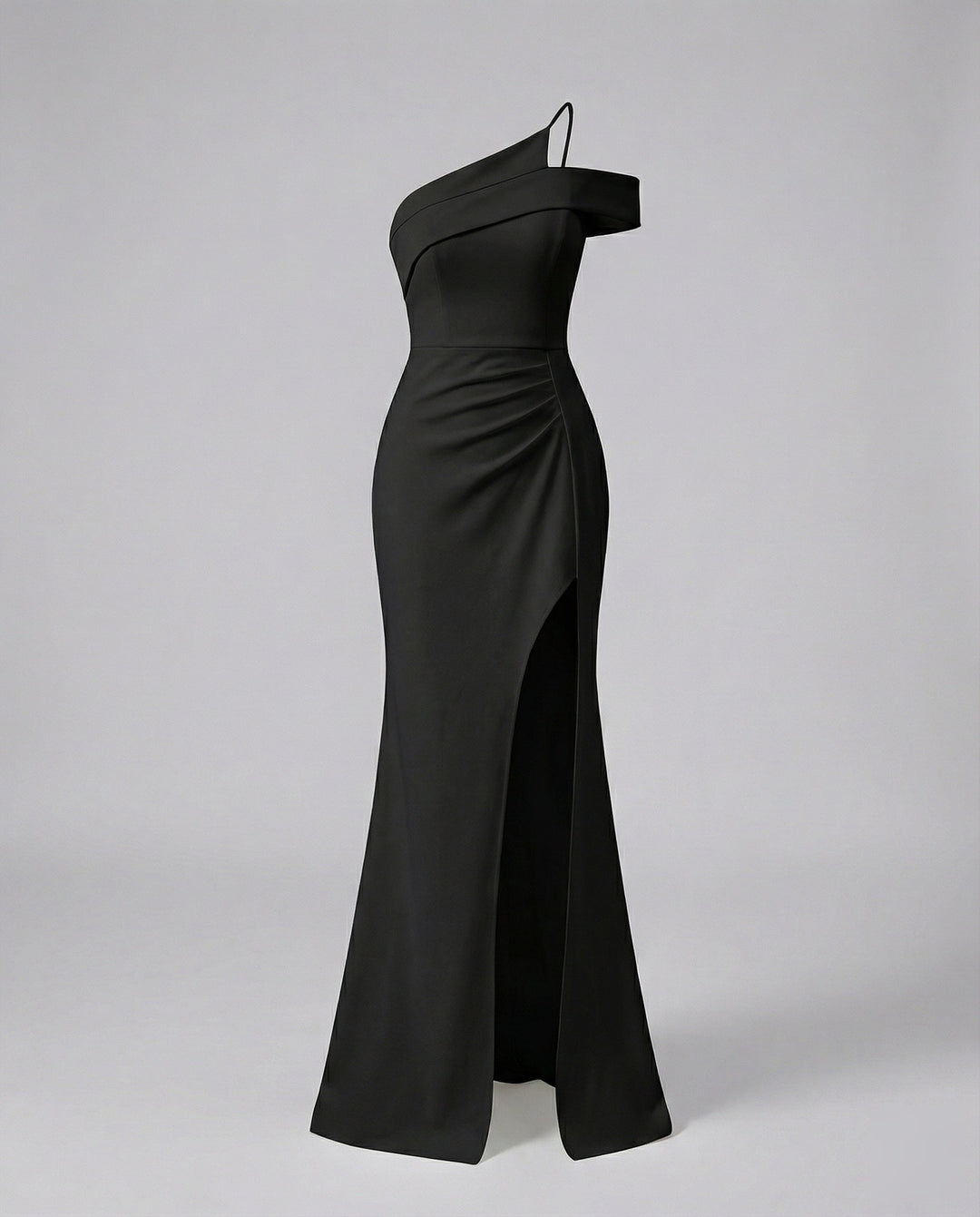 Women's Asymmetrical Maxi Dress with One-Shoulder Strap