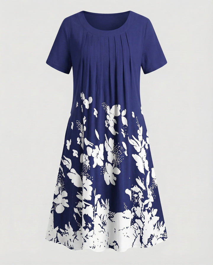 Women’s A-Line Dress with Vertical Floral Print