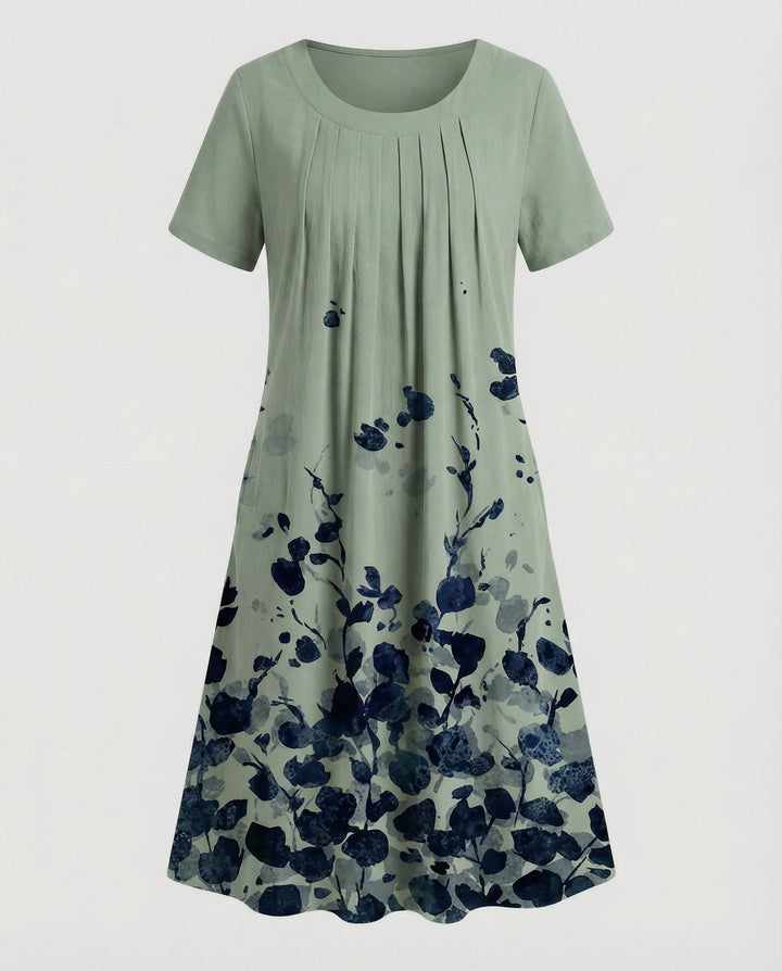 Women’s A-Line Dress with Vertical Floral Print