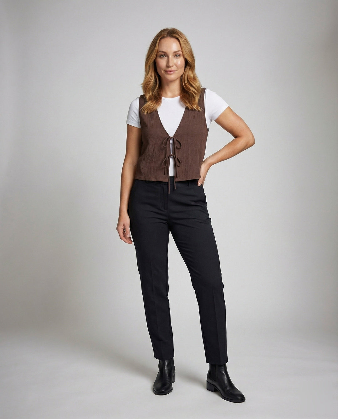 Women's Sleeveless Crop Top with Double Ties
