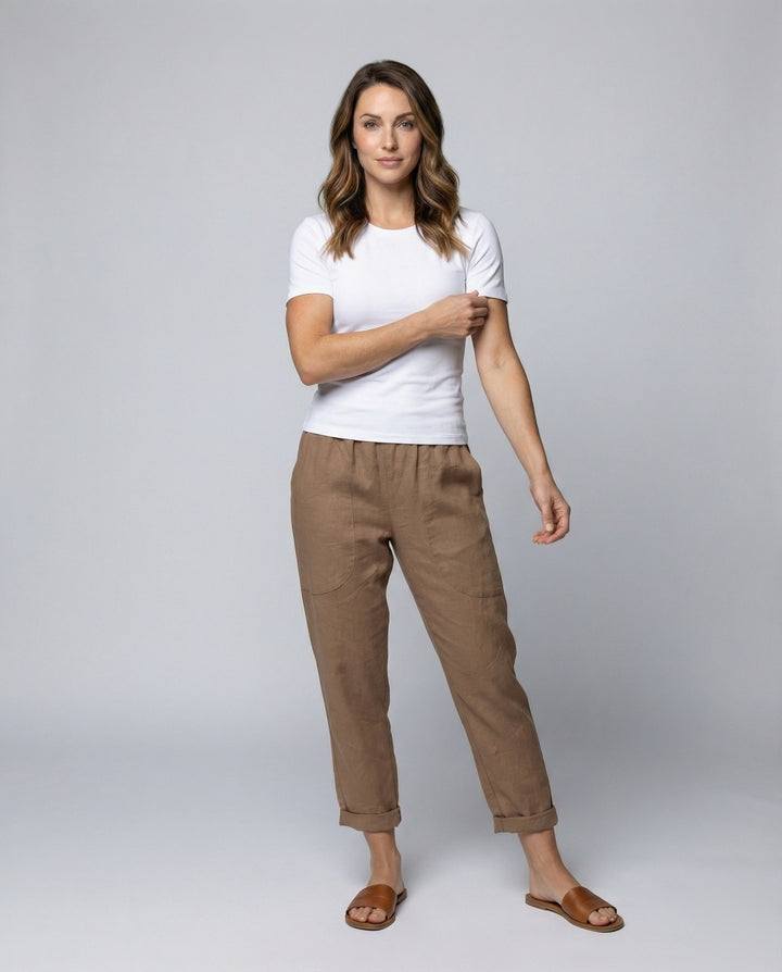 Women's Breathable Comfort Waist Linen Blend Pants
