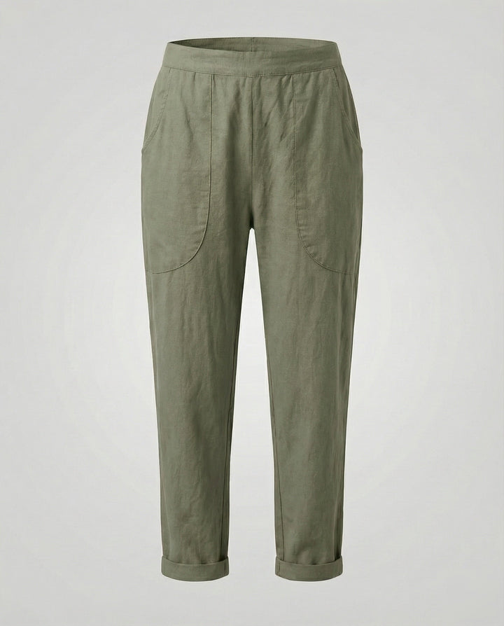 Women's Breathable Comfort Waist Linen Blend Pants