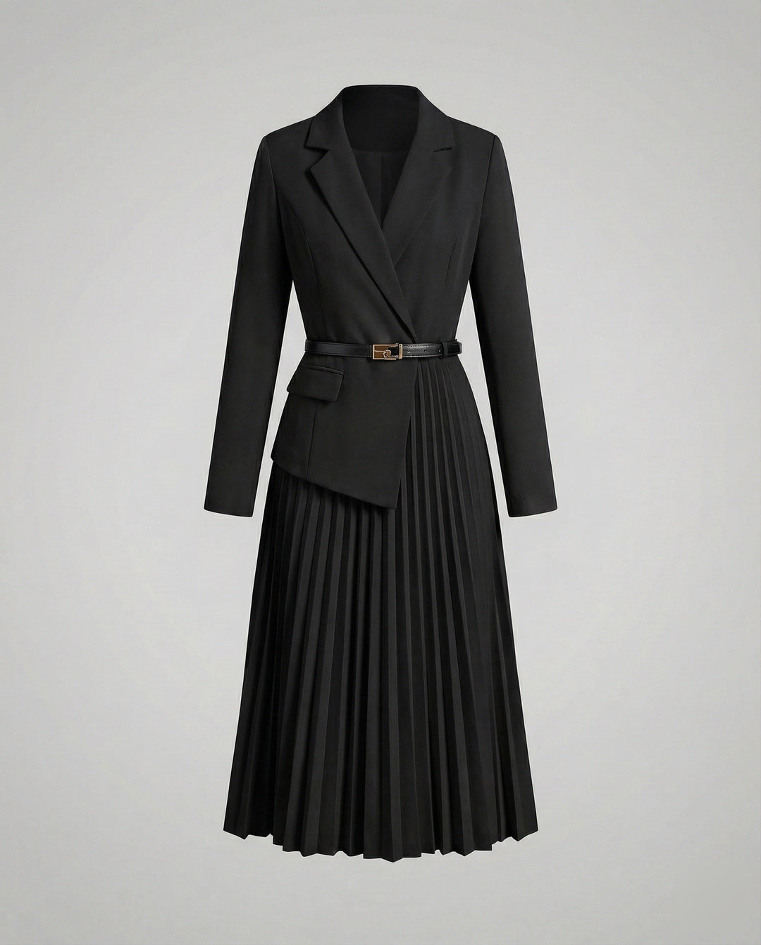 Ladies' Sophisticated Pleated Skirt Blazer Coat