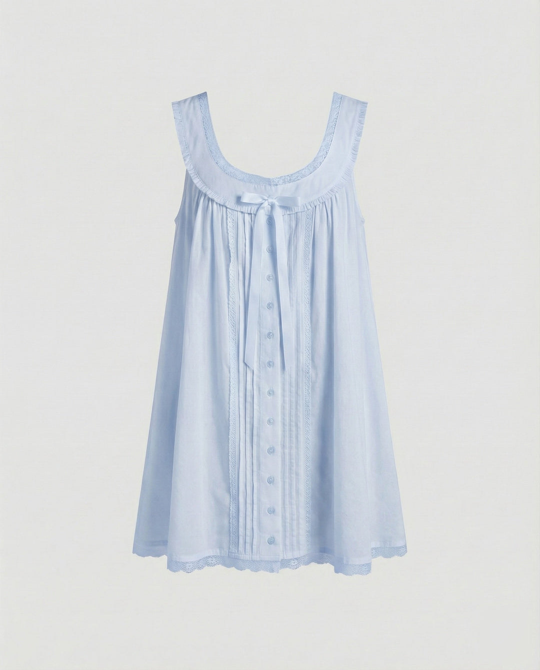 Women's Babydoll Mini Dress Airy Round Neck, view 6 - Elena Harper