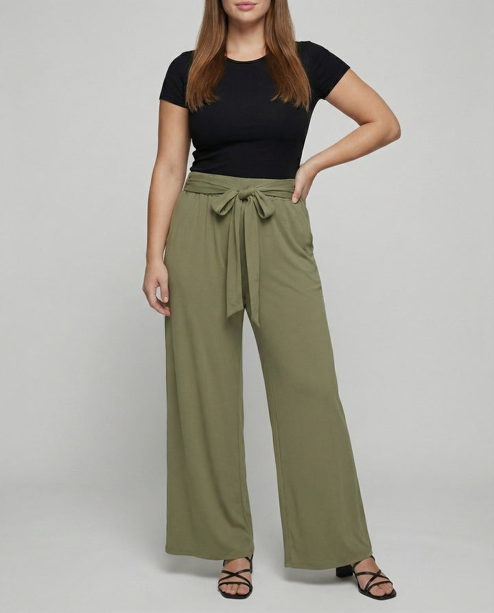Women's Comfortable Wrap Look Jersey Pants