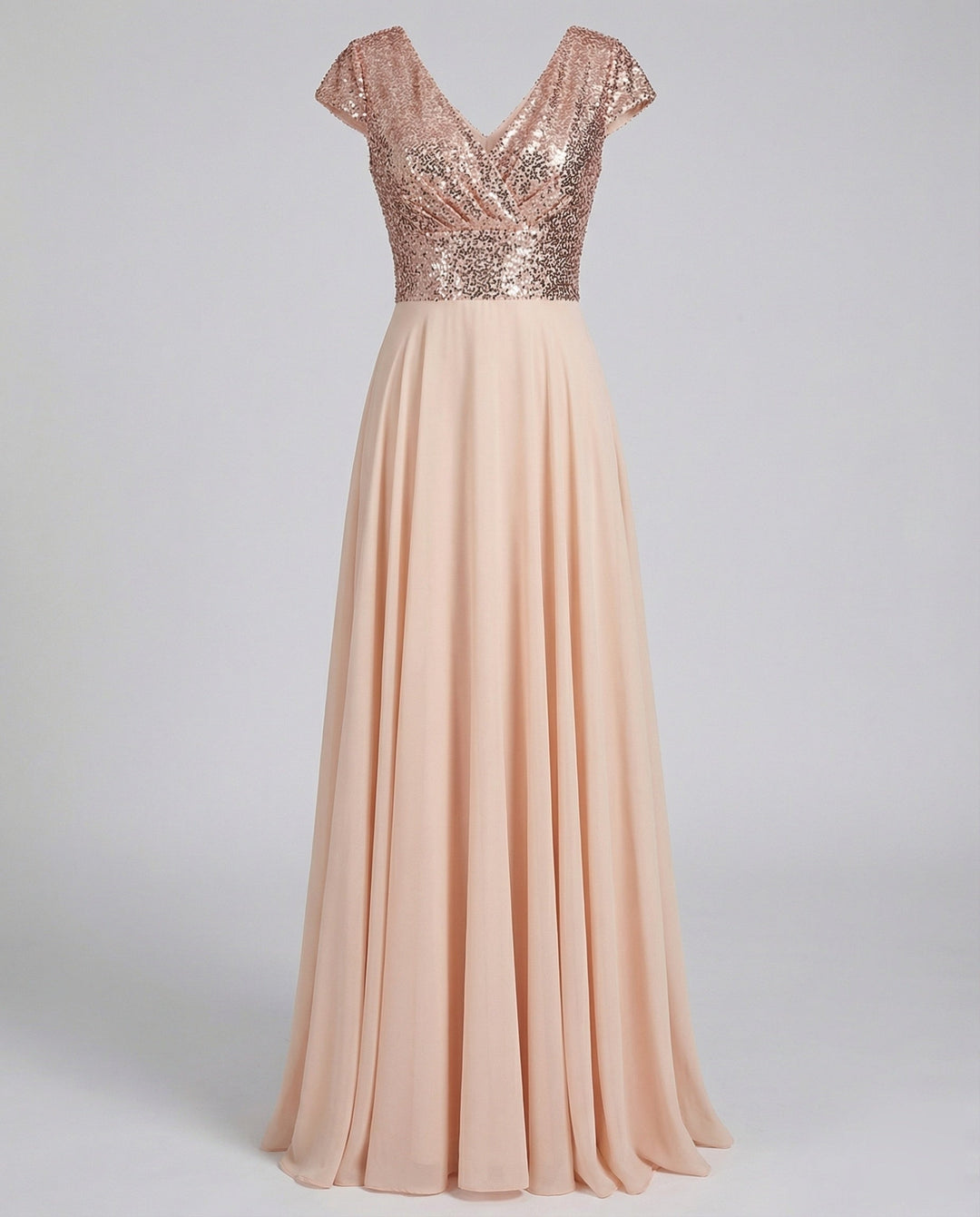 Women's Evening Dress Satin Look Cap Sleeves Bodice
