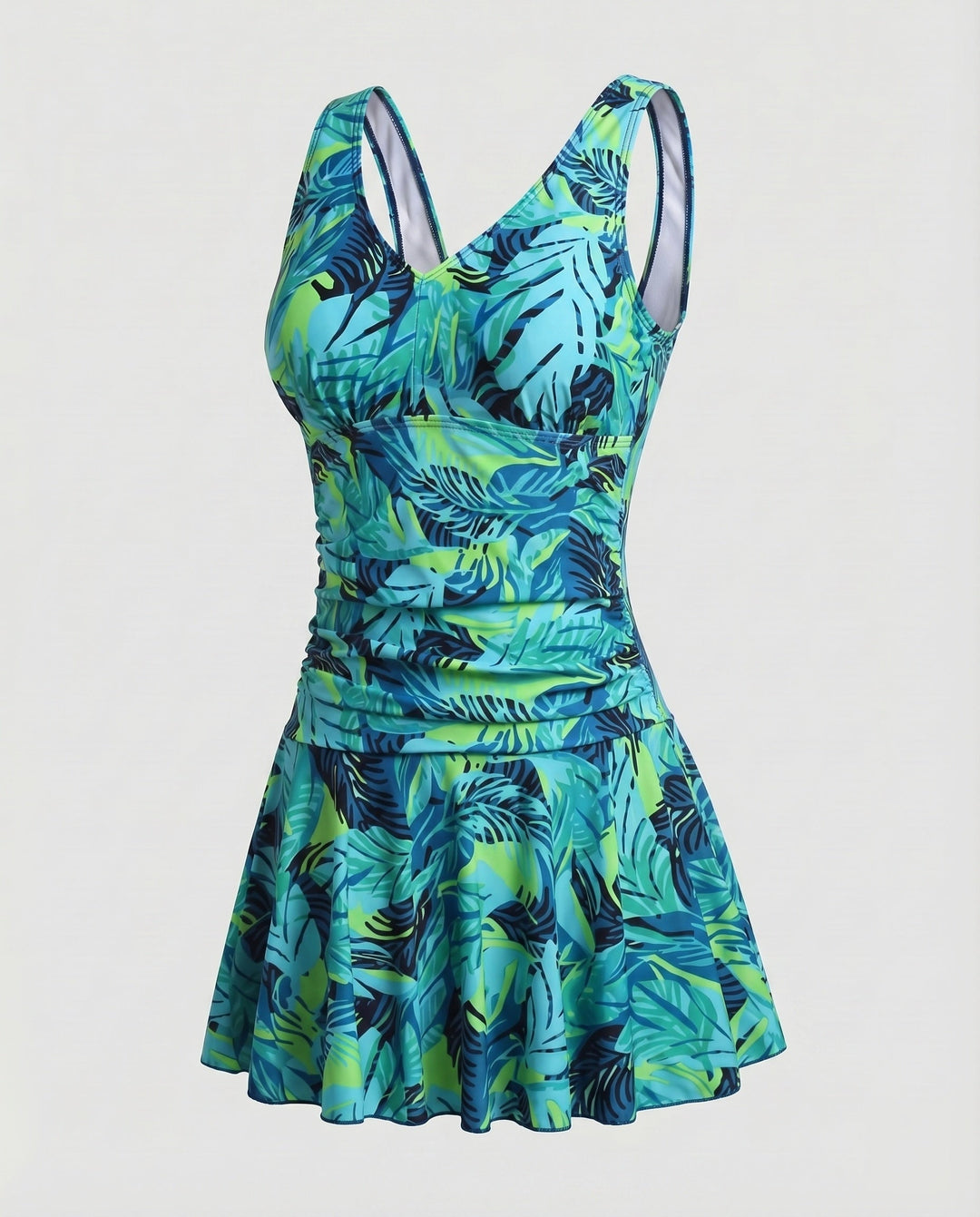 Women's Swimsuit V-Neck Ruching Flared