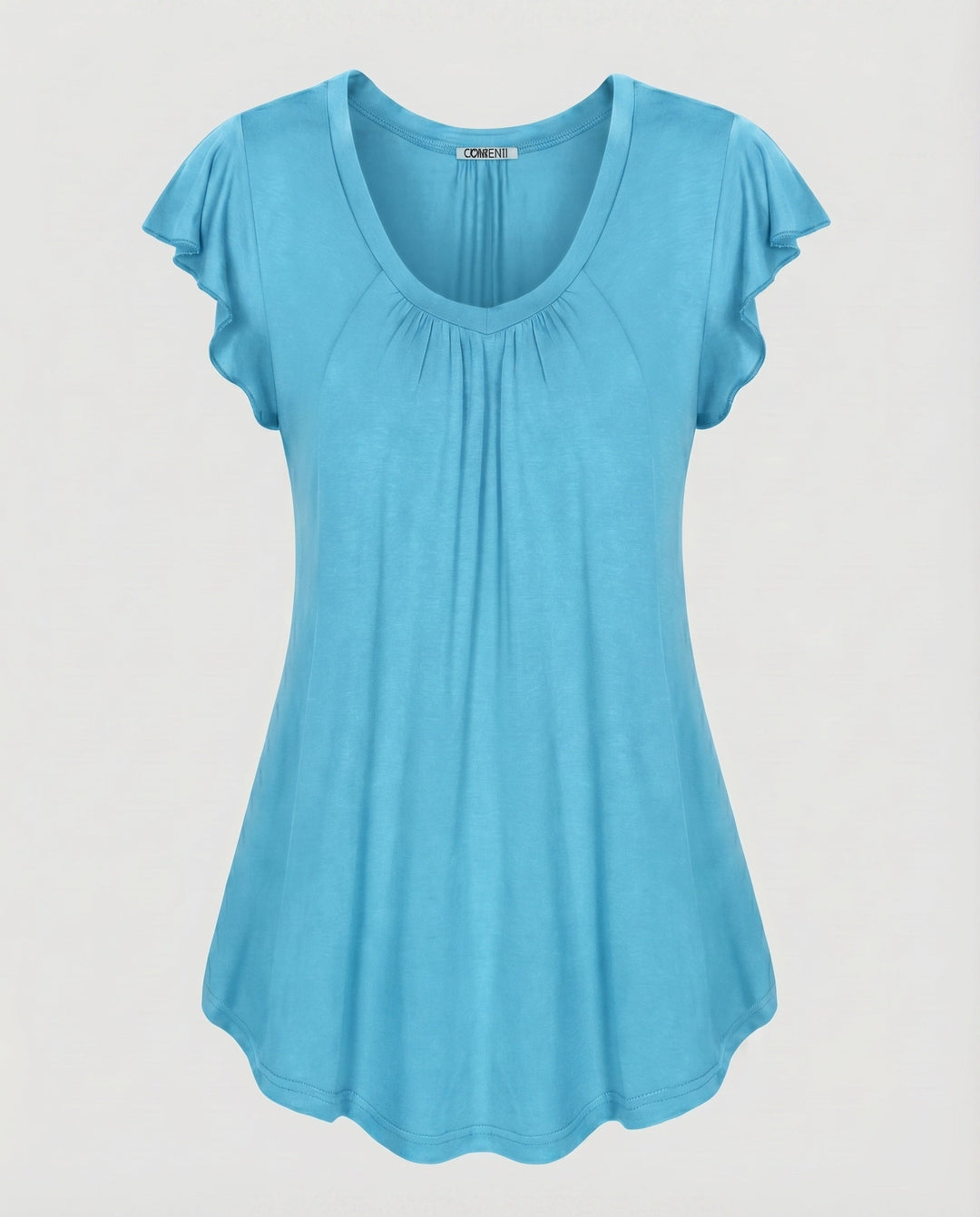 Women's A-Line Tunic V-Neck Ruffle Sleeves Gathering