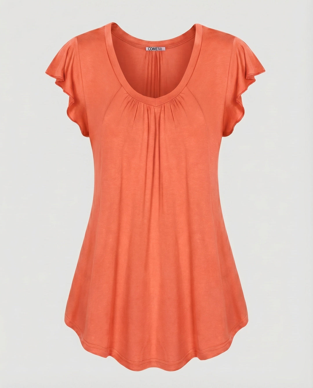 Women's A-Line Tunic V-Neck Ruffle Sleeves Gathering