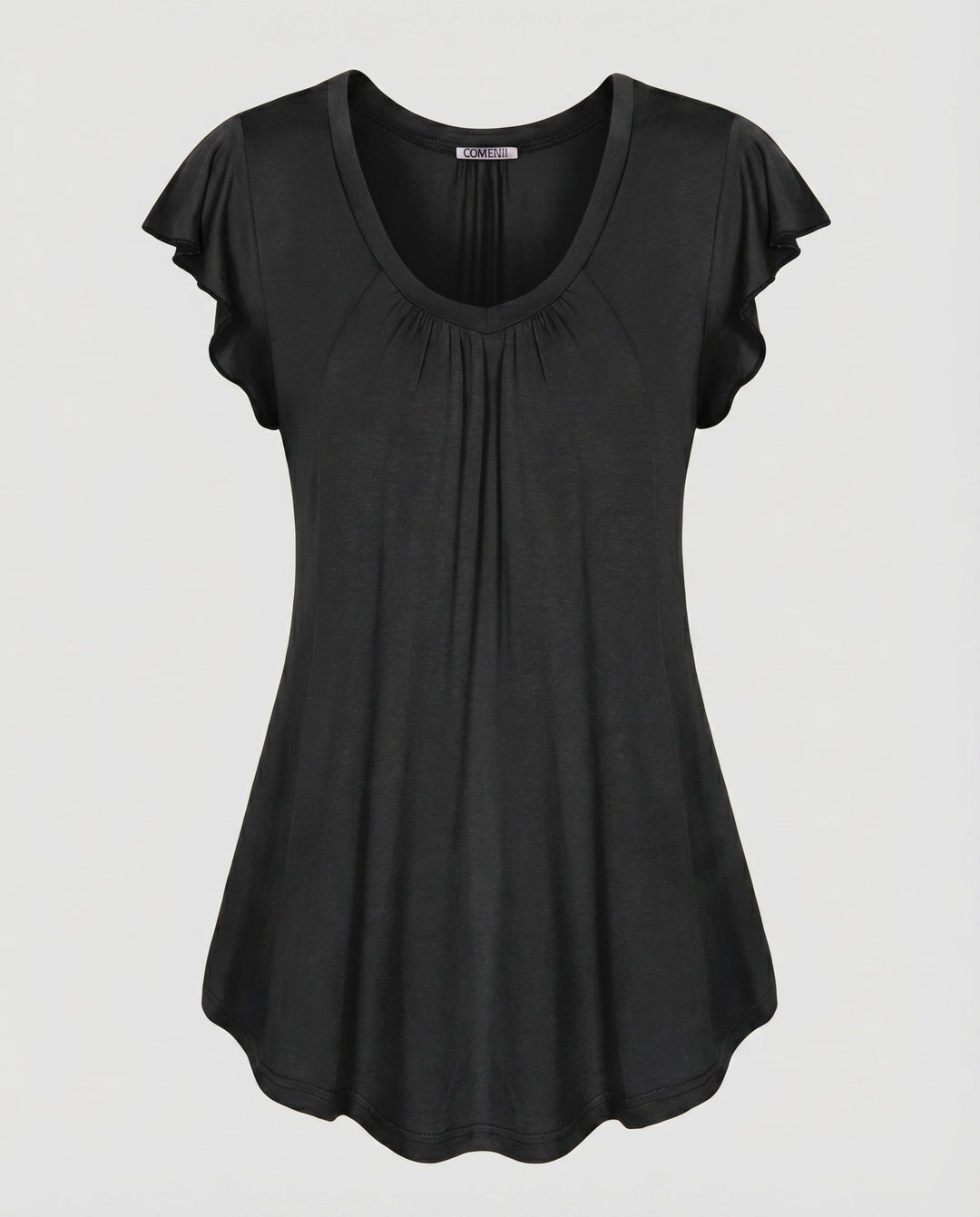 Women's A-Line Tunic V-Neck Ruffle Sleeves Gathering