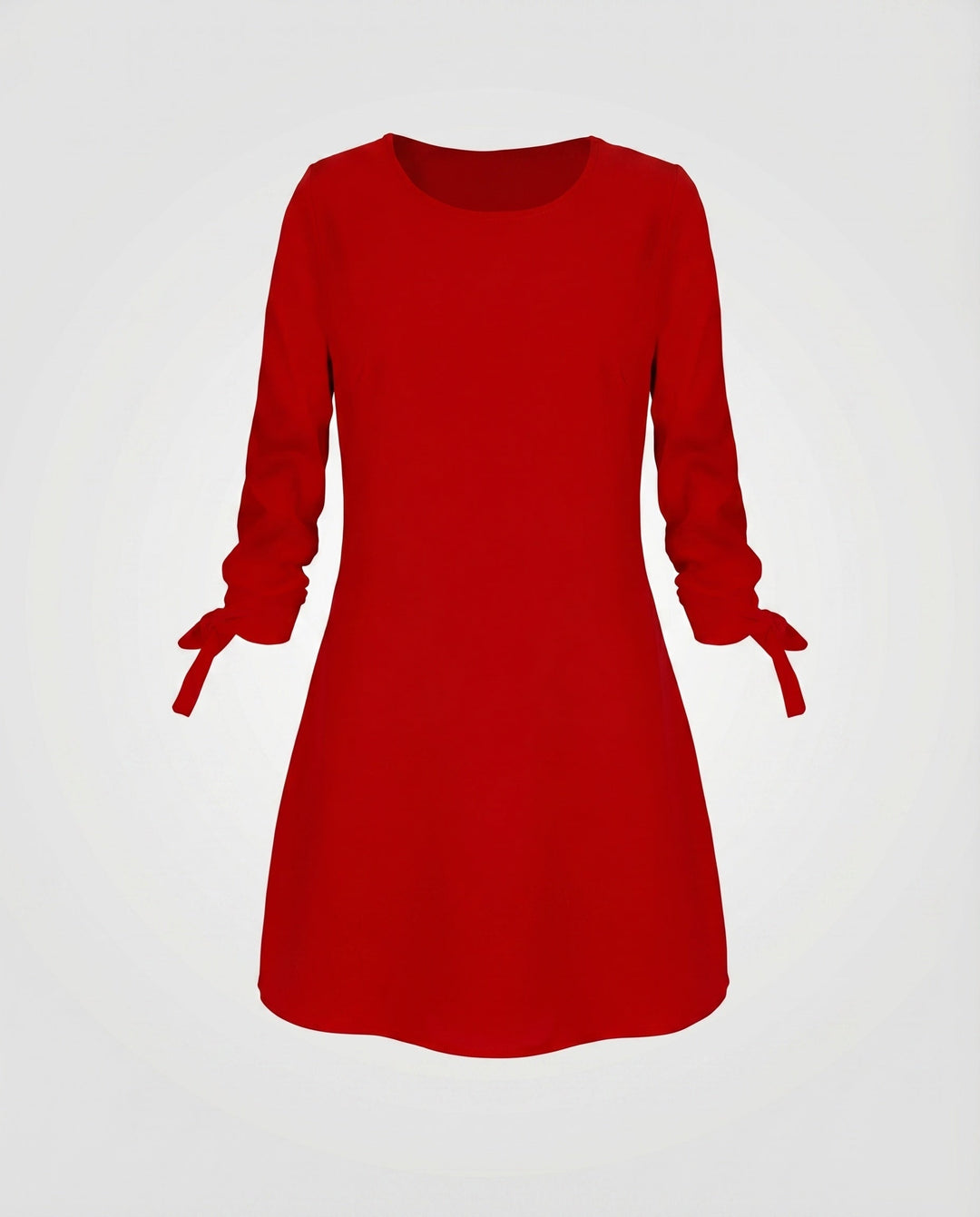 Women's A-Line Short Dress with Sleeve Bows 3/4 Sleeve Round Neck