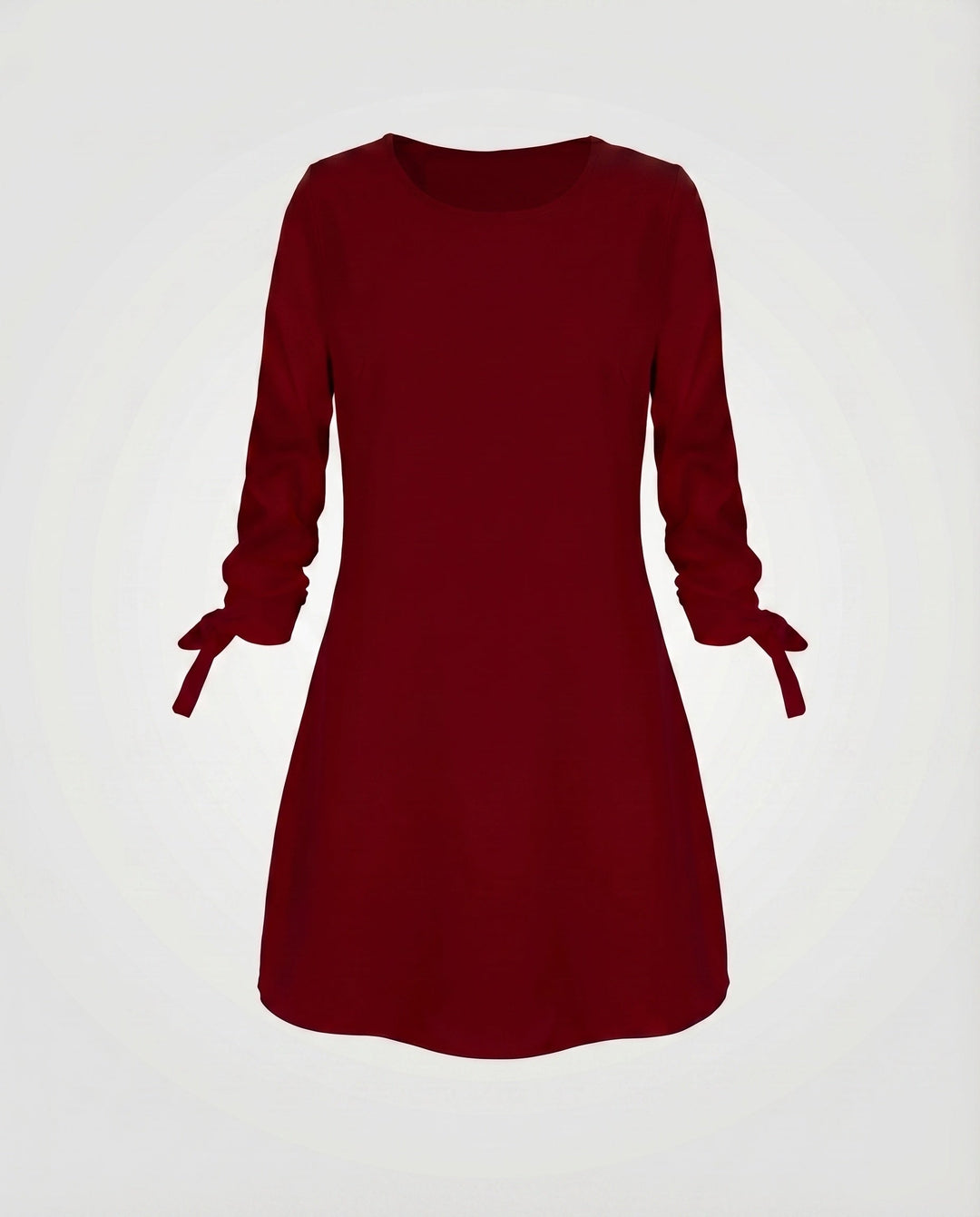 Women's A-Line Short Dress with Sleeve Bows 3/4 Sleeve Round Neck