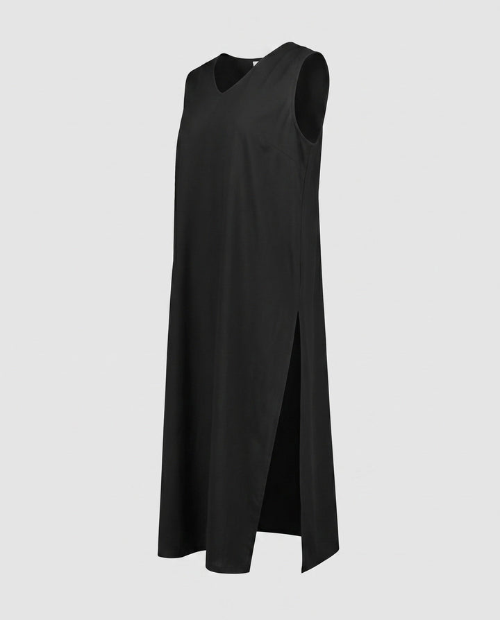 Women's Sleeveless Long Shirt with Fashionable Side Slits