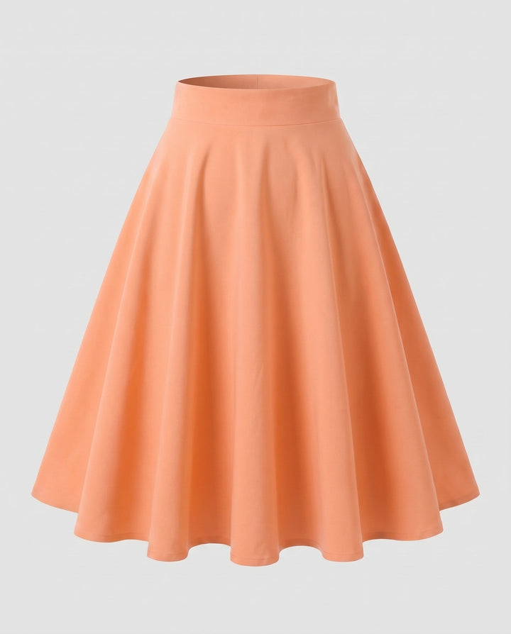 Women's A-Line Skirt with Classic Cut and Voluminous Fall