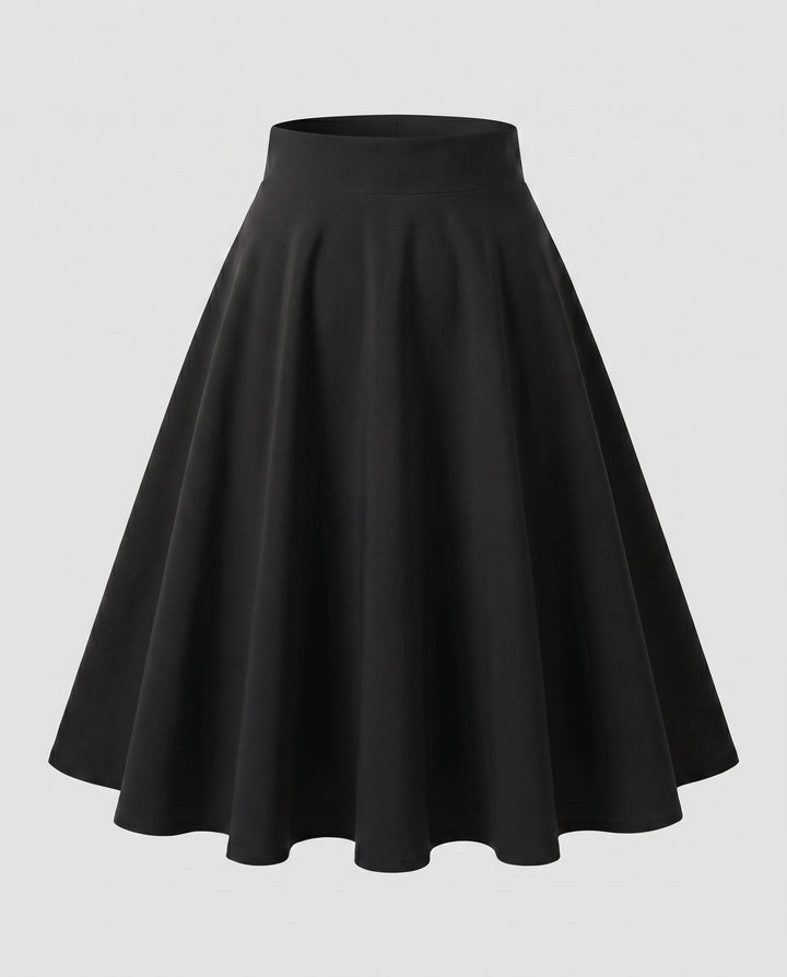 Women's A-Line Skirt with Classic Cut and Voluminous Fall