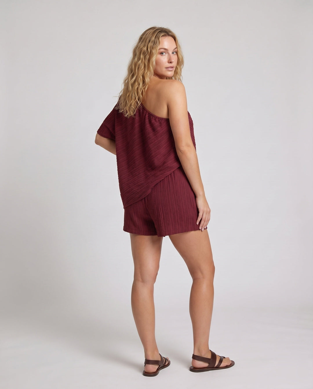 Women's Asymmetrical Summer Top with Hip-Length Cut