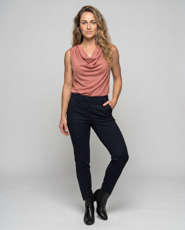 Women's Sleeveless Cowl-Neck Top