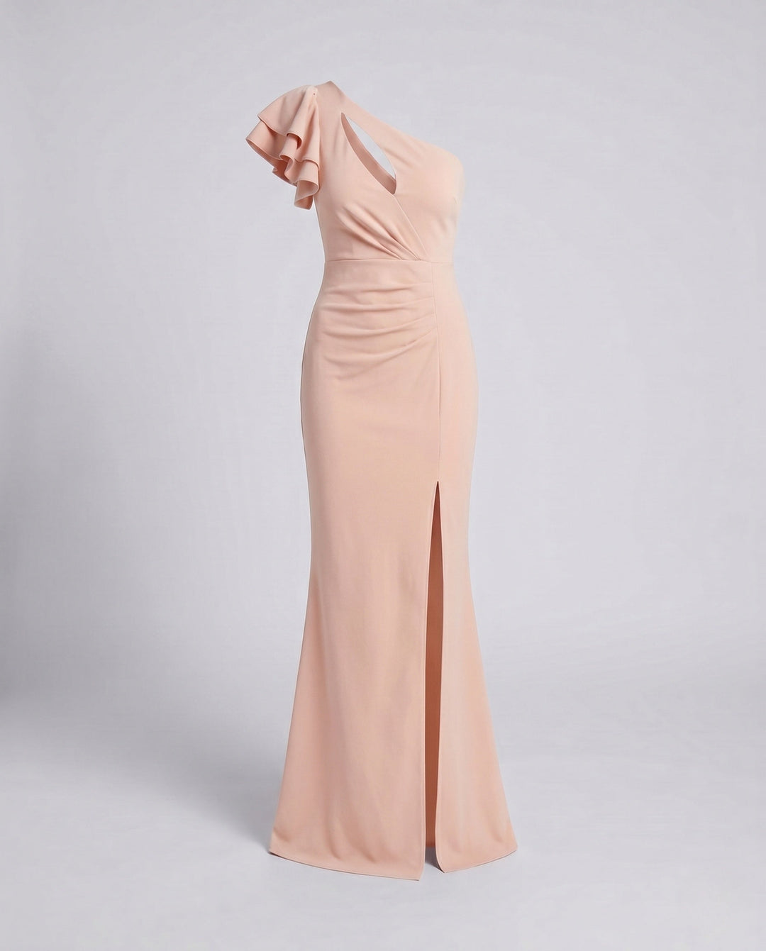 Women's Evening Dress with Impressive Ruffle and Sexy Slit EB