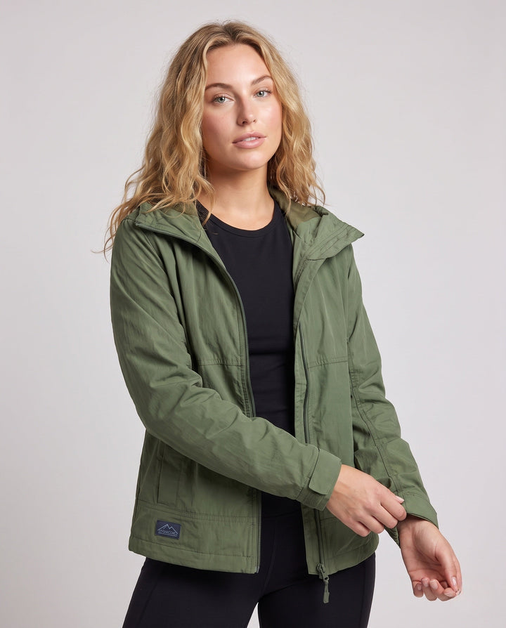Women's Breathable Functional Jacket with Adjustable Hood and Practical Pocket Layout EB