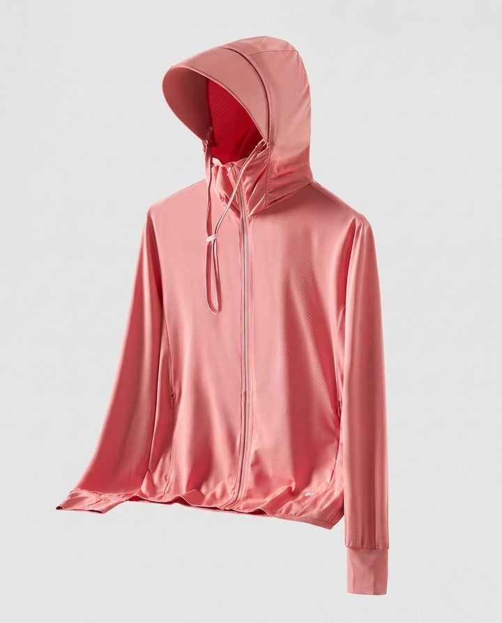 Ladies' Breathable Hooded Jacket with Practical Zipper EB
