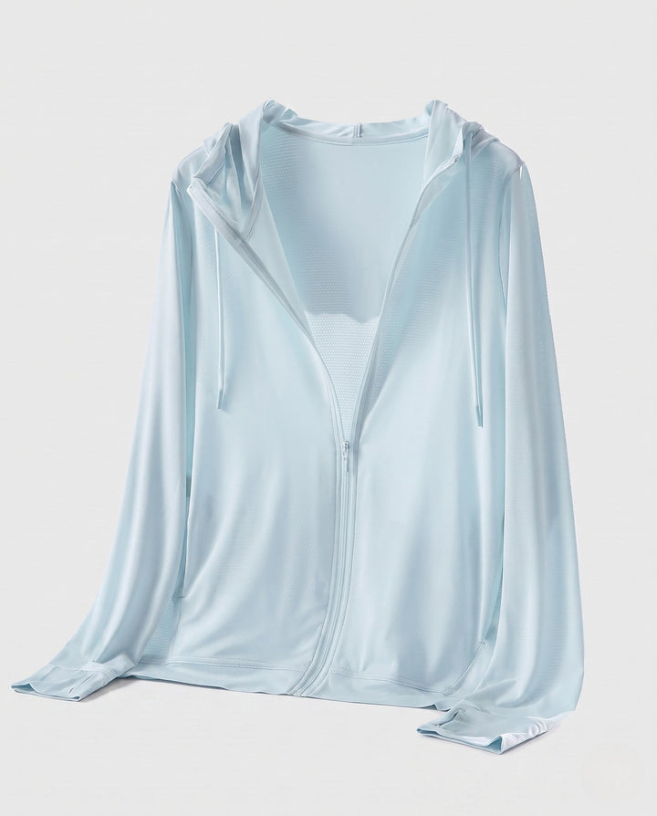 Women's Breathable Fitness Jacket with Hood and Full Zip R&B